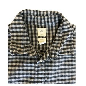 H&M Men's Black and White Plaid Shirt